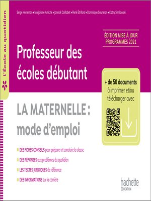 cover image of L'école au quotidien--Professeur des écoles débutants--La Maternelle mode d'emploi ePub FXL--2022